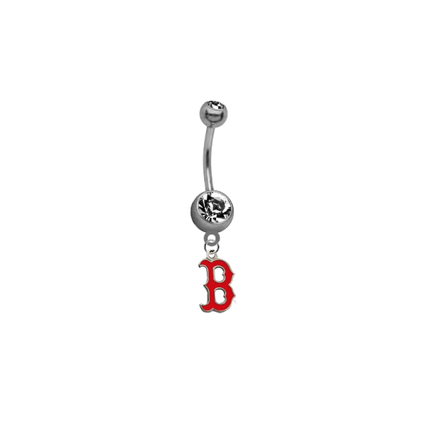 Boston Red Sox B Logo MLB Baseball Belly Button Navel Ring