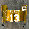 San Francisco 49ers Brock Purdy Mini Football Helmet Visor Shield Gold Chrome Mirror w/ Clips