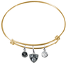 Brooklyn Nets GOLD Color Edition Expandable Wire Bangle Charm Bracelet