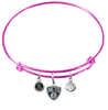 Brooklyn Nets PINK Color Edition Expandable Wire Bangle Charm Bracelet