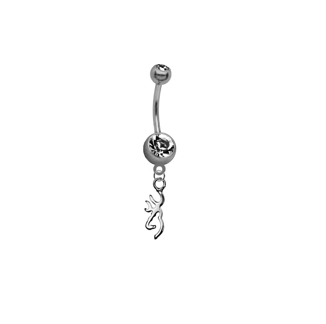 Browning Buckmark Licensed Logo Charm Belly Button Navel Ring
