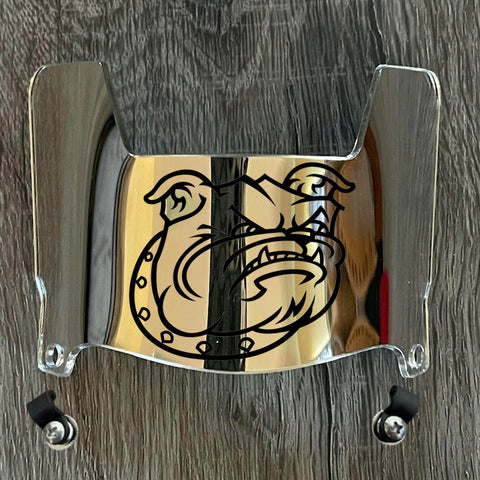 Bryant Bulldogs Mini Football Helmet Visor Shield Silver Chrome Mirror w/ Clips
