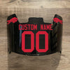 Buffalo Bills Custom Name & Number Full Size Football Helmet Visor Shield Black Dark Tint w/ Clips - RED