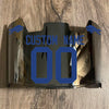 Buffalo Bills Custom Name & Number Full Size Football Helmet Visor Shield Chrome Silver Mirror w/ Clips - BLUE