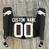 Buffalo Bills Custom Name & Number Mini Football Helmet Visor Shield Black Dark Tint w/ Clips - WHITE