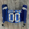 Buffalo Bills Custom Name & Number Mini Football Helmet Visor Shield Blue Chrome Mirror w/ Clips - MONEY PRINT