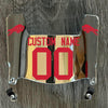 Buffalo Bills Custom Name & Number Mini Football Helmet Visor Shield Silver Chrome Mirror w/ Clips - RED
