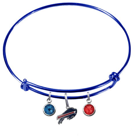 Buffalo Bills Blue NFL Expandable Wire Bangle Charm Bracelet