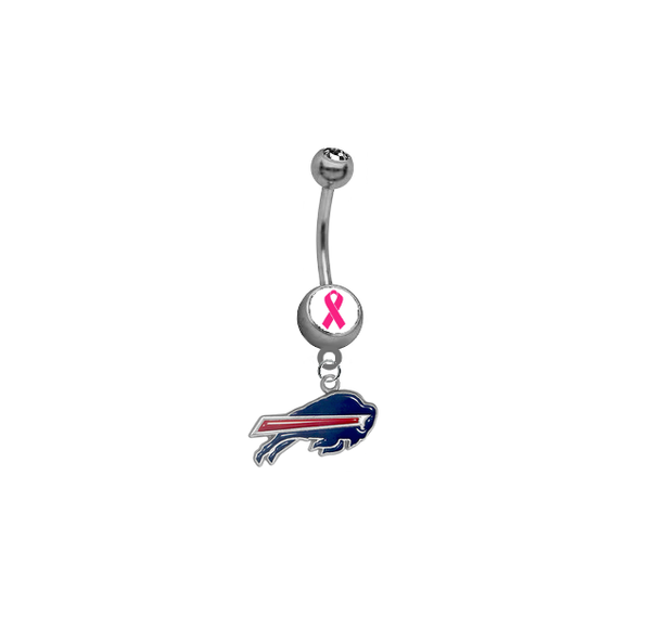 Buffalo Bills Breast Cancer Awareness NFL Football Belly Button Navel Ring