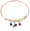 Buffalo Bills Gold NFL Expandable Wire Bangle Charm Bracelet