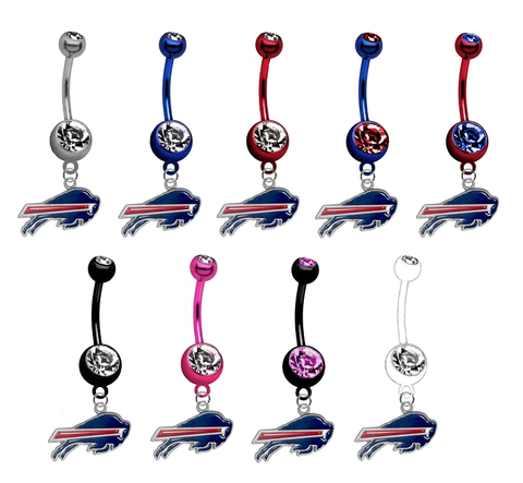 Buffalo Bills NFL Football Belly Button Navel Ring - Pick Your Color