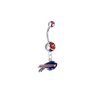 Buffalo Bills Silver Red Swarovski Belly Button Navel Ring - Customize Gem Colors