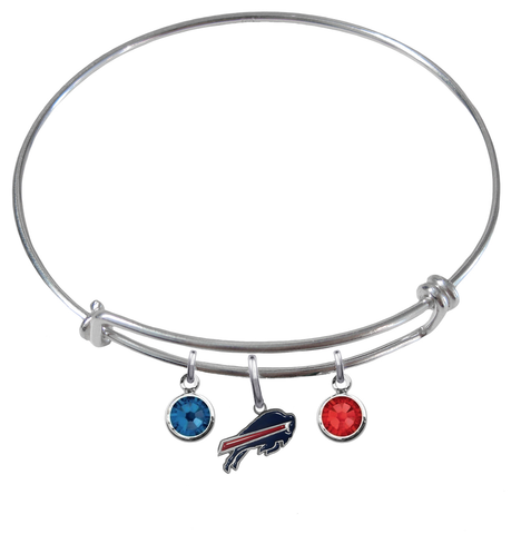 Buffalo Bills NFL Expandable Wire Bangle Charm Bracelet