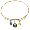 Buffalo Sabres Color Edition GOLD Expandable Wire Bangle Charm Bracelet