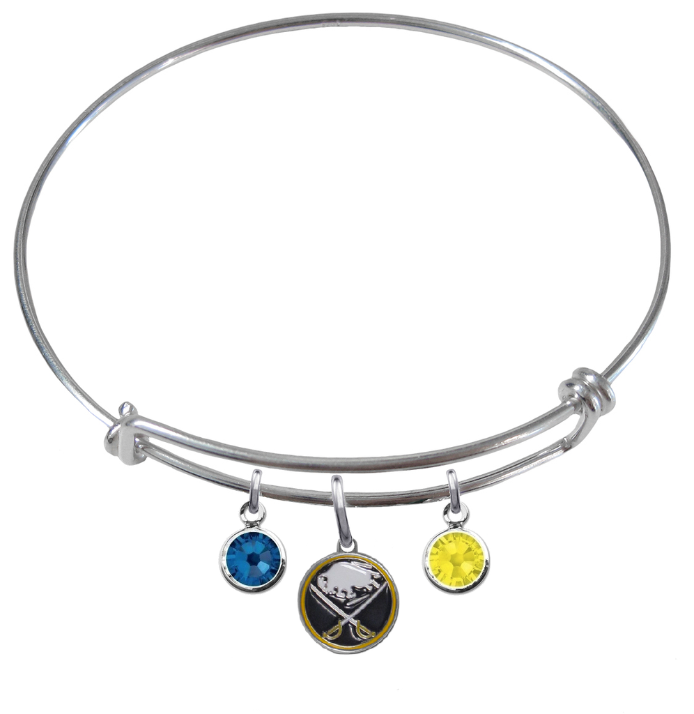 Buffalo Sabres NHL Expandable Wire Bangle Charm Bracelet