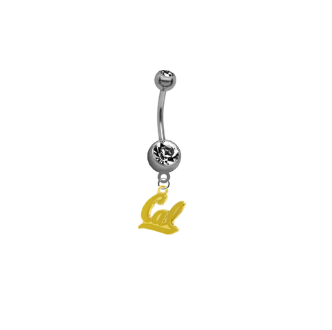 California Cal Golden Bears Style 2 SILVER College Belly Button Navel Ring
