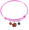 Calgary Flames Color Edition PINK Expandable Wire Bangle Charm Bracelet