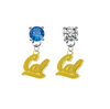 California Golden Bears 2 BLUE & CLEAR Swarovski Crystal Stud Rhinestone Earrings