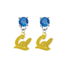 California Golden Bears 2 BLUE Swarovski Crystal Stud Rhinestone Earrings