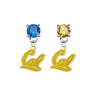 California Golden Bears 2 BLUE & GOLD Swarovski Crystal Stud Rhinestone Earrings