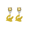 California Golden Bears 2 GOLD Swarovski Crystal Stud Rhinestone Earrings