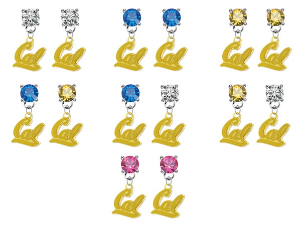 California Golden Bears 2 NCAA Swarovski Crystal Stud Rhinestone Earrings