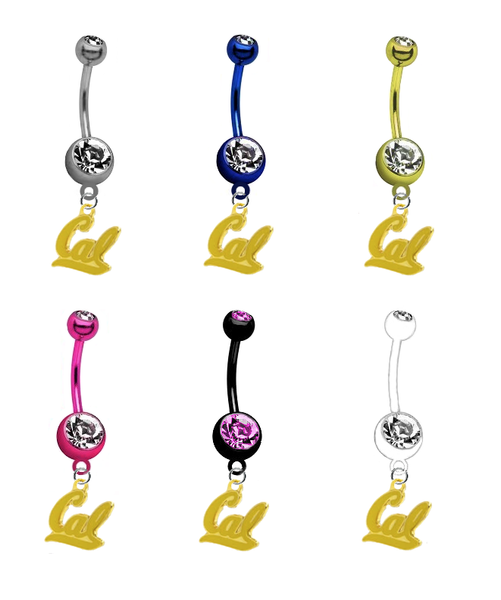 California Cal Golden Bears Style 2 NCAA College Belly Button Navel Ring - Pick Your Color