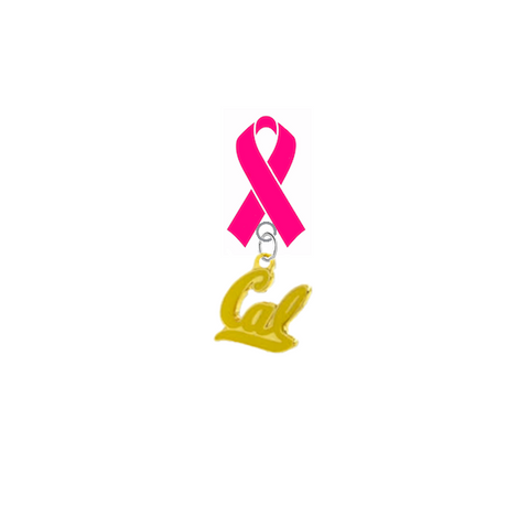California Cal Golden Bears Style 2 Breast Cancer Awareness / Mothers Day Pink Ribbon Lapel Pin