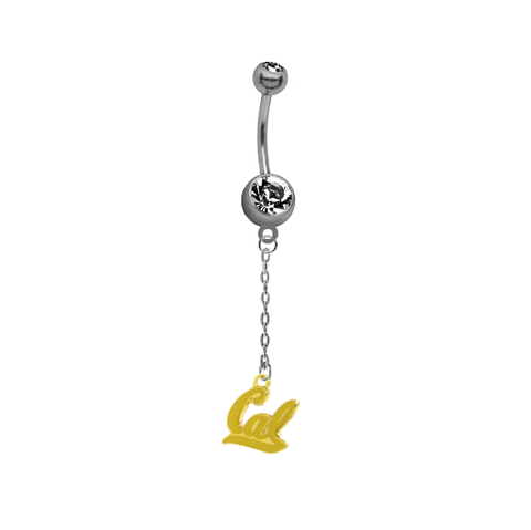 California Cal Golden Bears Style 2 Dangle Chain Belly Button Navel Ring