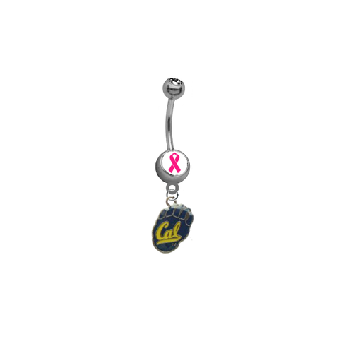 California Cal Golden Bears Breast Cancer Awareness Belly Button Navel Ring