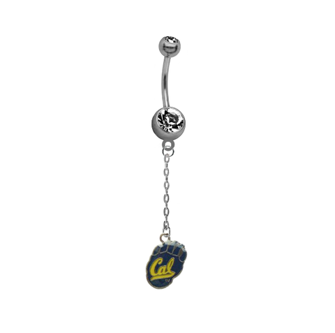 California Cal Golden Bears Dangle Chain Belly Button Navel Ring