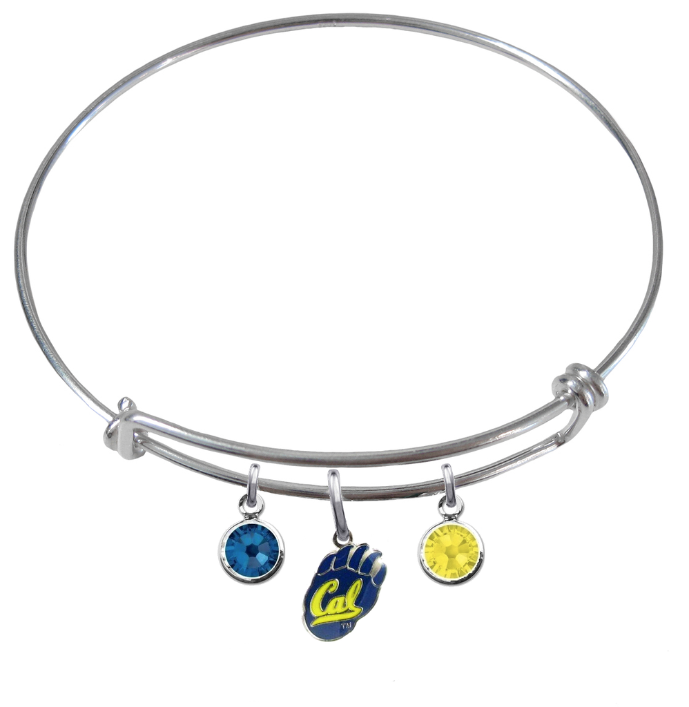 California Golden Bears NCAA Expandable Wire Bangle Charm Bracelet