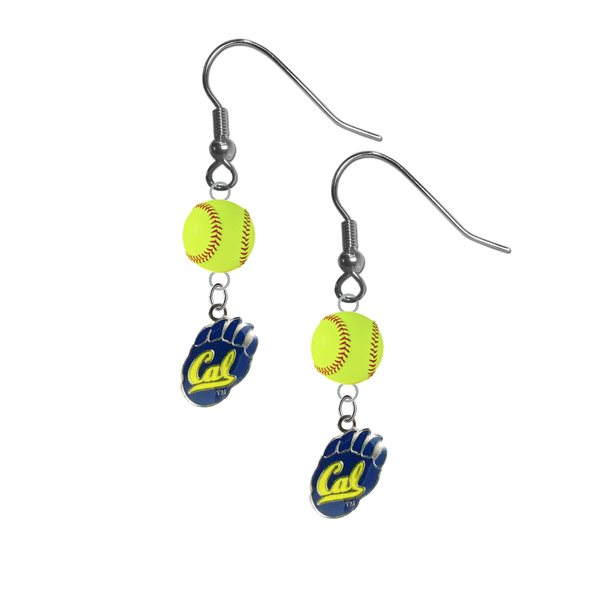 California Golden Bears NCAA Fastpitch Softball Dangle Earrings