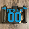 Carolina Panthers Custom Name & Number Full Size Football Helmet Visor Shield Chrome Silver Mirror w/ Clips - LIGHT BLUE