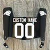 Carolina Panthers Custom Name & Number Mini Football Helmet Visor Shield Black Dark Tint w/ Clips - WHITE