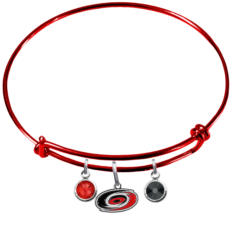 Carolina Hurricanes Color Edition RED Expandable Wire Bangle Charm Bracelet
