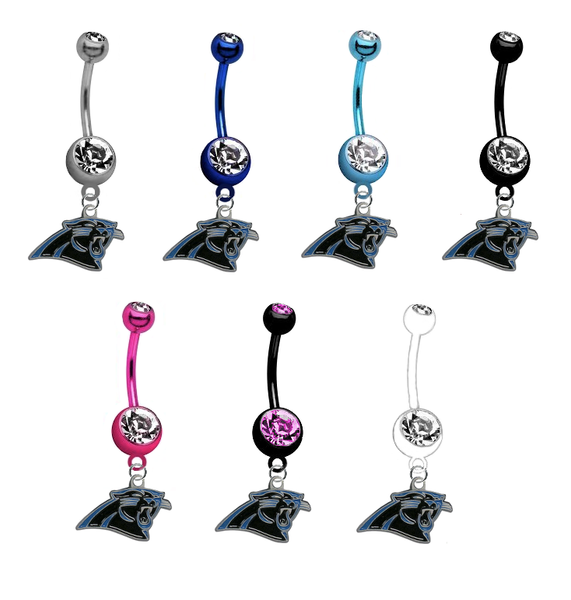 Carolina Panthers NFL Football Belly Button Navel Ring - Pick Your Color
