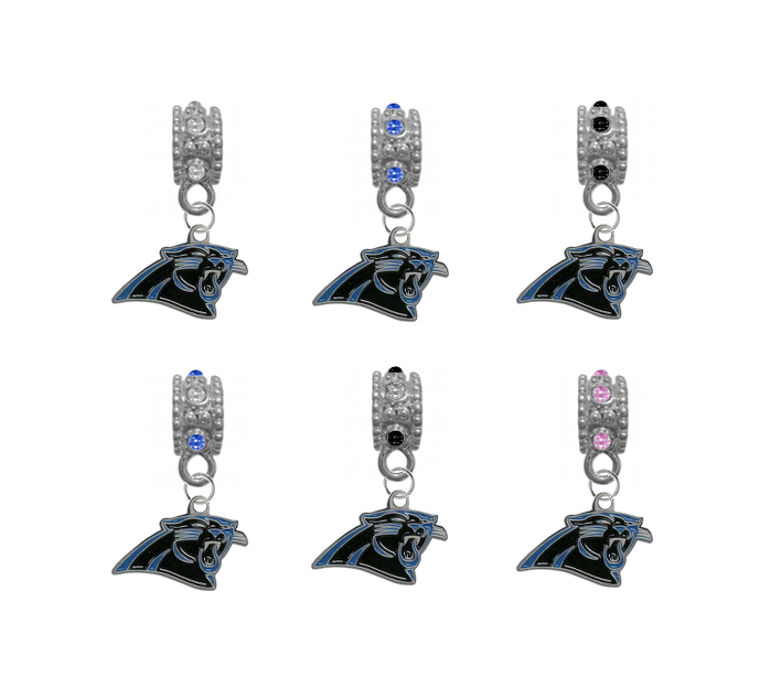 Carolina Panthers NFL Football Crystal Rhinestone European Bracelet Charm