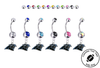 Carolina Panthers Silver Swarovski Belly Button Navel Ring - Customize Gem Colors