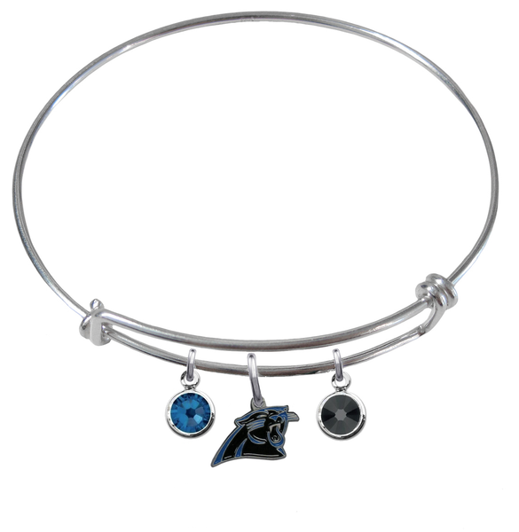 Carolina Panthers NFL Expandable Wire Bangle Charm Bracelet