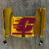 Central Michigan Chippewas Mini Football Helmet Visor Shield Gold Chrome Mirror w/ Clips