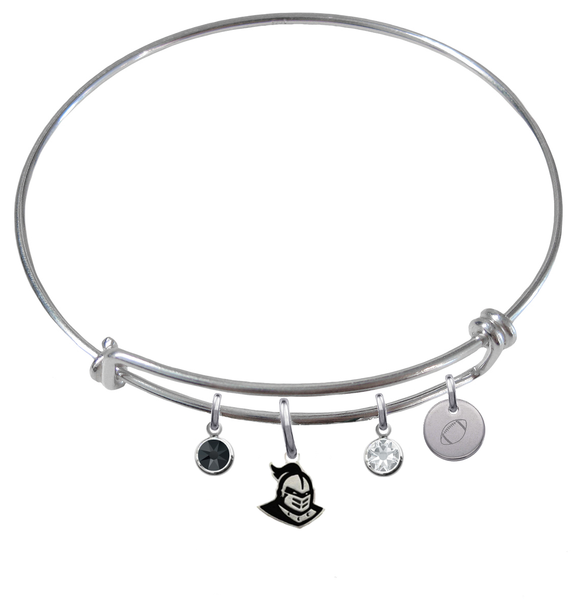 Central Florida Knights Football Expandable Wire Bangle Charm Bracelet