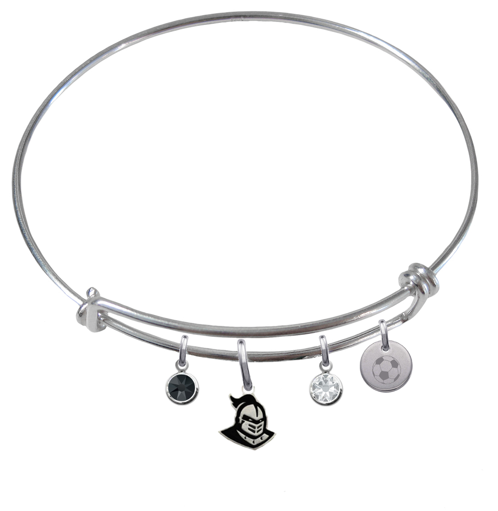 Central Florida Knights Soccer Expandable Wire Bangle Charm Bracelet