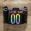 Chicago Bears Custom Name & Number Full Size Football Helmet Visor Shield Black Dark Tint w/ Clips - CRUCIAL CATCH