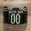 Chicago Bears Custom Name & Number Full Size Football Helmet Visor Shield Black Dark Tint w/ Clips - MONEY PRINT