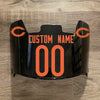 Chicago Bears Custom Name & Number Full Size Football Helmet Visor Shield Black Dark Tint w/ Clips - ORANGE