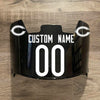 Chicago Bears Custom Name & Number Full Size Football Helmet Visor Shield Black Dark Tint w/ Clips - WHITE