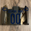 Chicago Bears Custom Name & Number Full Size Football Helmet Visor Shield Silver Chrome Mirror w/ Clips - NAVY BLUE