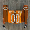 Chicago Bears Custom Name & Number Mini Football Helmet Visor Shield Orange Chrome Mirror w/ Clips - MONEY PRINT
