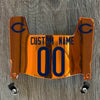 Chicago Bears Custom Name & Number Mini Football Helmet Visor Shield Orange Chrome Mirror w/ Clips - NAVY BLUE